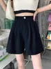 Shorts Curtos Feminino Verão Novo 150cm Cintura Alta Calça em A Calça Wide Leg Calça de Grou Roupa Externa Casual XS