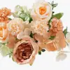 Ramo de Hortensias Rosas de 7 Puntas Cruzadas para Bodas, Flores Artificiales, Flores Falsas, Sencillo para el Hogar, Sala de Estar