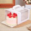 Caja portátil para hornear pasteles con ventana de 4, 6 y 8 pulgadas, con base espesa de mousse, para cumpleaños