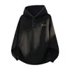 Moletom com Capuz e Gola Meio Aberta em Cor Contrastante para Homens, Novo Estilo de Primavera, Textura Pesada 400g, Jaqueta Moletom Oversized de Marca Tendência
