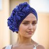Aliexpress Wish Nuevo Estilo Transfronterizo Sombrero Africano con Gran Diseño Floral en el Lateral, Sombrero Indio, Sombrero Turbante, Venta Directa del Fabricante