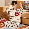 Pijama infantil, algodón puro, conjunto fino de manga larga, nuevo modelo 2026, para niños, estilo caricatura, para niños grandes, ropa de aire acondicionado, se puede usar afuera