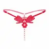Lencería Erótica Transfronteriza Panties de Perlas para Mujer Tanga Bordado Hueco Nuevo de Alta Calidad Pantalón T de Perlas de una Sola Fila