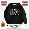 Suéter forrado de vellón para niños y niñas, otoño e invierno 2022, nueva sudadera con capucha con leyenda de letras rojas cibernéticas para niños, ropa cálida y elegante