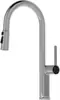 Cor cromada cobre refinado display digital torneira quente e fria cozinha chuva de cachoeira puxar rotativo pia de lavagem de louça pia de furo único torneira