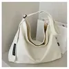 Bolsa de lona casual estilo japonés y coreano para mujer, gran capacidad, color sólido, estilo bosque, versátil, adecuada para estudiantes, bolsa cruzada deportiva casual