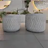 Atacado de Fábrica Vasos de Flores de Cimento com Padrão Ondulado, Estilo do Oriente Médio para Interior e Exterior, Vasos para Plantio em Varandas de Vilas
