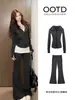 Conjunto de Outono com Jaqueta com Capuz Esportiva Estilo Coreano para Mulheres Emagrecedor Ajustado ao Corpo Casual Conjunto de Duas Peças Roupa de Estilo Relaxado de Alta Qualidade