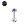 Aleación de Titanio F136 Rosca 0.9 3-5mm Copa en Forma de Tazón con Tachuela Nasal Incrustada de Diamante, Pendiente de Lóbulo, Pendiente de Labio, Pendiente de Cartílago de la Oreja Joyería para Piercing Accesorios