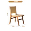 Cadeira de Madeira Maciça Estilo Nórdico Ins para Casa com Encosto Médio Restaurante Antigo Lazer Cadeira de Designer Simples Moderna Cadeira de Jantar de Rattan