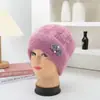 Moda de invierno gorro de lana grueso y cálido con forro polar para ancianos para mujeres, mamá, sombrero para mediana edad y ancianos