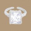 1464 K-Style Nicho Design de Luxo Acessível Textura de Lava Anel Cubo de Açúcar Zircônia Prata Esterlina S925 Anel de Prata Feminino