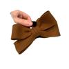 Corea del Sur Nicho Material Lanoso Retro Doble Capa Color Sólido Lazo Pinza Tiburón Elegante Elegante Pinza de Agarre Horquilla Accesorios para el Cabello para Mujeres