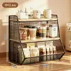 Prateleira de Armazenamento para Mesa de Escritório Prateleira para Mesa de Jantar de Cozinha Prateleira para Mesa de Centro de Sala de Estar Doméstica Suporte para Copo de Água de Mesa Prateleira Multicamadas para Saquinhos de Chá Prateleira para Lanches de Bancada