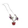 Dulce Mini Niña Collar Mariposa Hielo Rosa Perla Rosa de Alto Valor Elegante para Mujer 2024 Nueva Cadena Clavicular