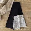 Novidades de Primavera e Outono Leggings Térmicos Felpudos para Meninas Meias com Laço de Renda e Babados Estilo Coreano Calças de Malha Trançada Peça de Roupa de Sobrepor