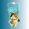 Nuevo Traje de Baño de una Pieza Sexy Caliente Estilo Fresco Estampado de Gato Racing para Mujer, Especial para Entrenamiento en Piscina 2026