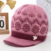 Gorro de punto de otoño e invierno para madre de mediana edad y anciana, cálido para mujer, con felpa adicional, protección contra el frío, gorro de lana para señora mayor, gorro de algodón con protección para las orejas de la abuela