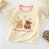 Camiseta de Manga Corta para Niños Algodón Puro Verano Nuevo Estilo 2026 Ropa para Bebé Niño Dibujos Animados Niñas Estilo Coreano Top Individual Ropa para Niños