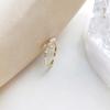 Estilo coreano Novo Micro-incrustado Zircon Cross Ring Elegante Design de Moda Feminina Anel de Pérola All-match Anel de Dedo