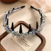 Diadema Nueva de Cristal Estilo Coreano Peine de Pelo de Alta Gama con Dientes Diadema para Pelo Rebelde Pinza para el Pelo Versátil para Lavarse la Cara Accesorios para el Cabello Accesorios para el Cabello de Mujer