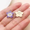 Pendente Gotas de Óleo Flor Roxa Sonhadora Margarida Tulipa Rosa Lírio Brincos Pulseira Acessórios de Joia DIY Atacado