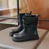 Botas para Niñas Botas de Media Caña 2026 Invierno Nuevas Llegadas Botas de Caballero Negro para Niños Botas de Algodón y Cuero para Niñas Botas Martin