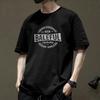 Camiseta de manga corta para hombre, verano 2025, nueva marca de moda americana, estampada, de algodón, de manga corta, ropa holgada para hombre.