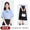 Camisa a Rayas Azules para Mujer, Primavera y Otoño, Top Interior, Ropa para Ir al Trabajo, Camisa de Manga Corta Profesional de Negocios