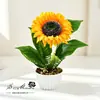 Girasol Grande Bonsái Pequeño Flor Artificial Adornos de Decoración para el Hogar Planta Artificial en Maceta Accesorios para Fotografía Flores Artificiales