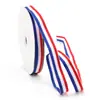 Cinta de poliéster a rayas tricolores roja, blanca y azul, cinta para medallas, accesorio para ropa deportiva, cinta multicolor, cinta a rayas de alta densidad