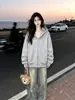 Sudadera con capucha y cremallera de estilo japonés, moderna, única, de nicho, con estampado de estrellas para mujer, nuevo top casual de otoño e invierno, ins