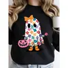 Tamanho Europeu Transfronteiriço Veludo Fino Feminino Fofo Flor Laço Algodão Crew Ne Halloween