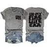 Esposa Ardiente en Mi Ardiente En Stock Casual Sencillo Estampado de Letras Camiseta para Mujer Exportación de Amazon Holgada Manga Corta