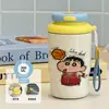 Nueva taza térmica y conservadora de frío, serie de pintura al óleo, un regalo para niños pequeños, portátil para uso en exteriores, taza de café moderna para estudiantes