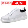 Sapatos Masculinos Brancos de Verão Invisíveis para Aumentar a Altura 10cm Tênis Estilo Coreano 6 Sapatos para Aumentar Altura Masculinos 8 Sapatos Casuais de Lona Tendência