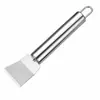 Rascador de Limpieza Multifuncional de Acero Inoxidable Tipo Superficie Recta Superficie Curva Pala Descongelante Pala Removedora de Manchas de Aceite Escarcha Herramienta de Limpieza de Congelador