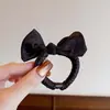 Goma para el pelo fruncida con lazo simple, de satén plisado, elegante y adecuada para ir al trabajo, alta elasticidad y accesorio para el cabello duradero