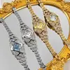 Goldie Lujo Ligero Completamente Incrustado de Diamantes Pulsera de Alto Nivel Estilo Reloj de Pulsera para Mujer Nicho de Gama Alta Retro Pulsera Reloj de Cuarzo