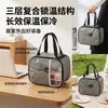 Bolsa de Almuerzo para Estudiantes con Papel de Aluminio Engrosado, Fiambrera Grande Simple Portátil, Cubiertos Portátiles, Fiambrera, Bolsa Térmica