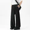 Pantalones negros holgados Cleanfit para hombre, nuevo estilo primavera/verano, pantalones anchos holgados relajados de cero presión, pantalones casuales resistentes a las arrugas