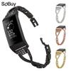 Correa de Acero Inoxidable con Diamantes en Forma de X para Reloj Fitbit Charge5/6 Correa de Cadena Metálica Charge Pulsera