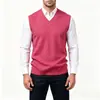 Chaleco de Punto con Cuello en V para Hombre Otoño/Invierno 2026, Chaleco Suéter sin Mangas Casual de Negocios, Chaleco de Punto Acanalado Pullover, Transfronterizo