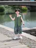 Conjunto de Chaleco de Verano Nuevo Estilo Chino Estilo Old Money para Niños 2026 Nuevo de Moda Conjunto de Dos Piezas para Pequeño Caballero
