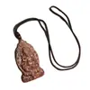 Colgante de Sándalo de Hoja Pequeña de Zambia Colgante Amarillo del Dios de la Riqueza Cadena de Suéter Collar Fabricante Mayorista Accesorios en Relieve
