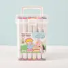 Marcadores de Punta Triangular con Varilla Blanca Base Agua para Pintura Artística de Jardín de Infancia, Bolígrafos de Acuarela Seguros, Bolígrafos de Dibujo Doble Punta, Juego en Caja