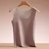 Chaleco Cálido para Mujer 2025 Nuevo Estilo con Cachemira Engrosada y Camisola de Seda Capa Base para Otoño e Invierno