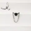 Accesorios de Tachuelas para Labios de Circonita de Cobre Transfronterizos, Aretes de Hilo Externo M0.9 con Cadena de Corazón, Accesorios de Tachuelas para Hélice Auricular, Joyería
