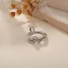 Anillo geométrico de gato con apertura ajustable, anillo de animal, joyería tejida, línea de pesca de gancho, superventas transfronteriza europea y americana