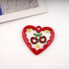 Colgante de mariposa ovalada con cerezas de amor divertido, aleación de pintura epoxi, accesorios, materiales de producción de aretes DIY